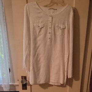 Soft Surroundings Ivory Button-Front Tunic